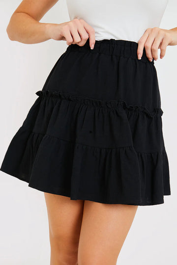 Frill Detail Volume Mini Skirt